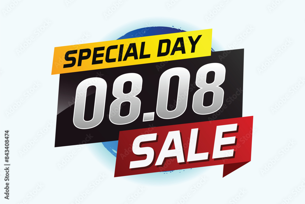 8.8 Special day sale word concept vector illustration with ribbon and 3d style for use landing page, template, ui, web, mobile app, poster, banner, flyer, background, gift card, coupon
8.8 Special day sale word concept vector illustration with ribbon and 3d style for use landing page, template, ui, web, mobile app, poster, banner, flyer, background, gift card, coupon