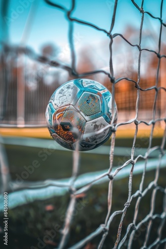 soccer ball in goal net  © Naturalis