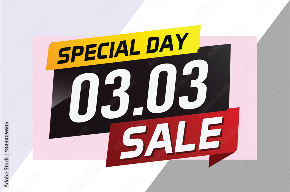 3.3 Special day sale word concept vector illustration with ribbon and 3d style for use landing page, template, ui, web, mobile app, poster, banner, flyer, background, gift card, coupon
3.3 Special day sale word concept vector illustration with ribbon and 3d style for use landing page, template, ui, web, mobile app, poster, banner, flyer, background, gift card, coupon