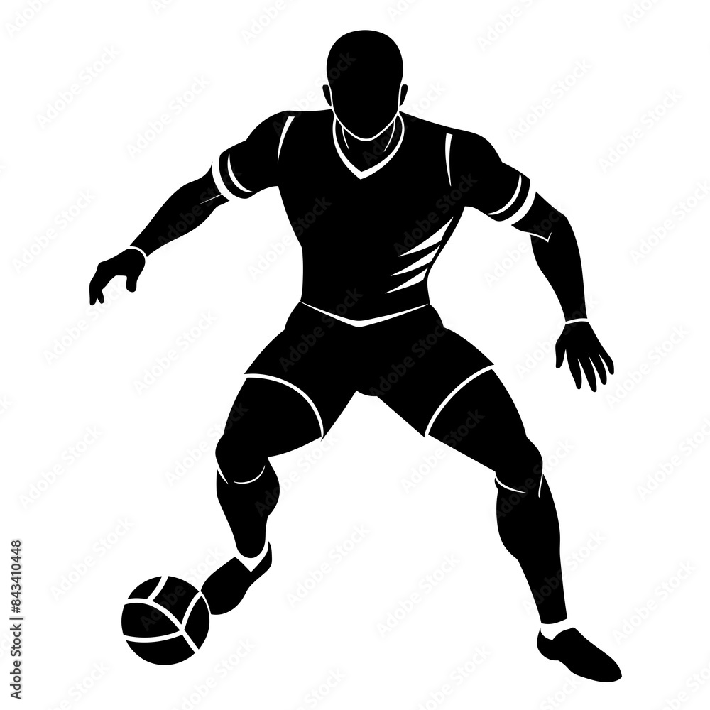 Naklejka premium football player silhouette vector
