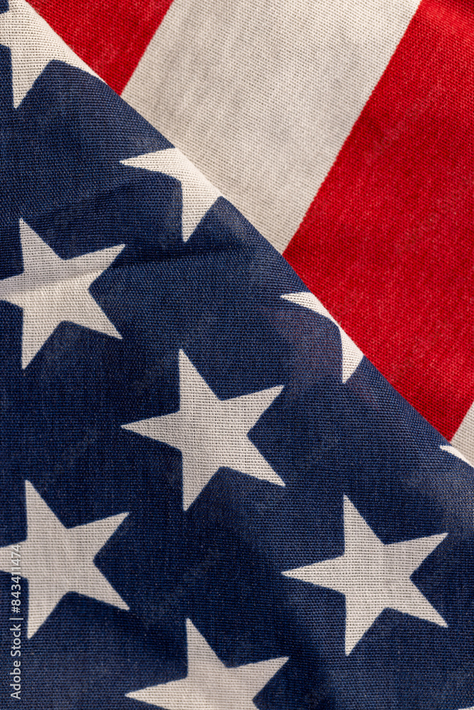 Fototapeta premium part of the American flag with stars and red and white stripes
