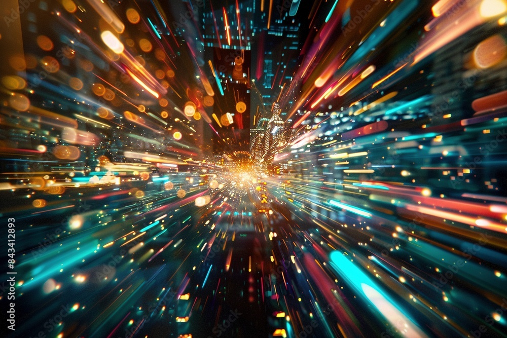 Witness the awe-inspiring transformation of a holographic magnetar into a dazzling cityscape, captured in a medium shot. Witness the awe-inspiring transformation of a holographic magnetar into a dazzling cityscape, captured in a medium shot.