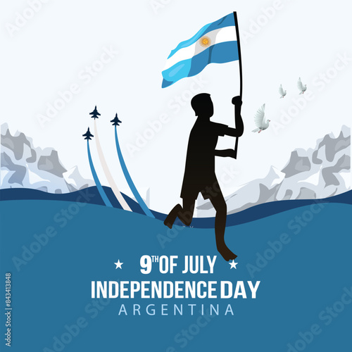 happy independence day Argentina 9th of July greetings. vector illustration design.