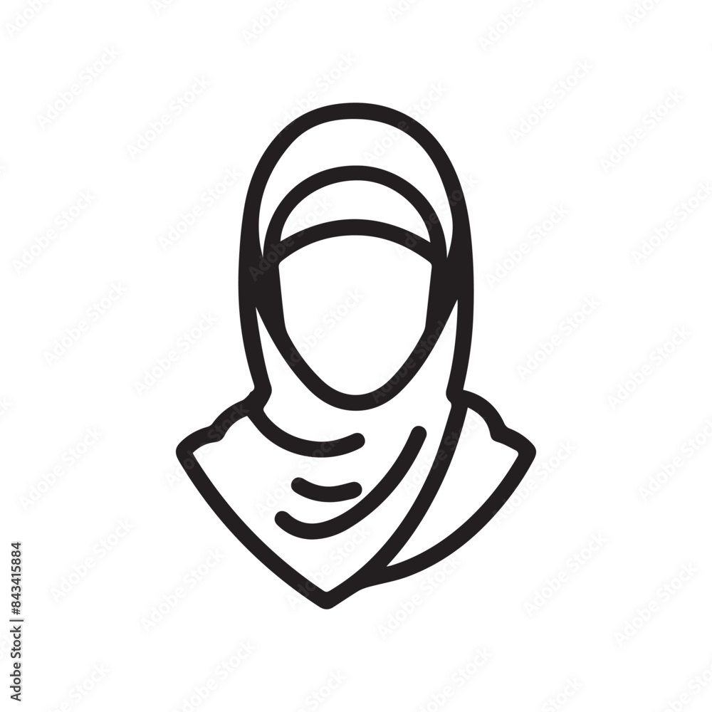 Islamic men and women icon character outline. Arabic vector design. Islamic men and women icon character outline. Arabic vector design.