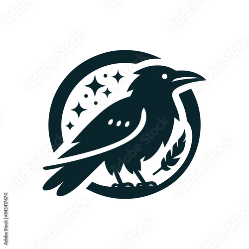 a cute and nice Crows icon silhouette vector new style