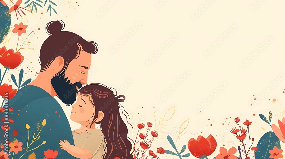 Hand drawn father day graphic illustration banner template copy space background Hand drawn father day graphic illustration banner template copy space background