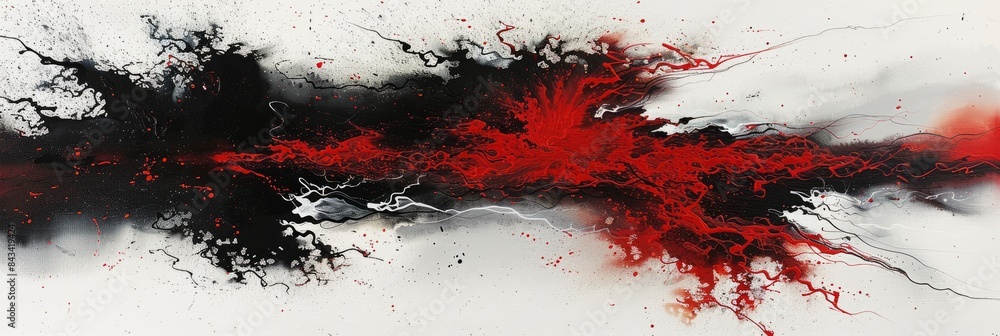 Abstract Watercolor With Bold Accents, In Striking Reds And Blacks, Creating A Dynamic And Impactful Visual , HD Wallpapers, Background Image