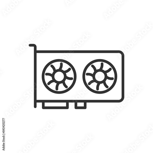 Video card, linear icon. Line with editable stroke