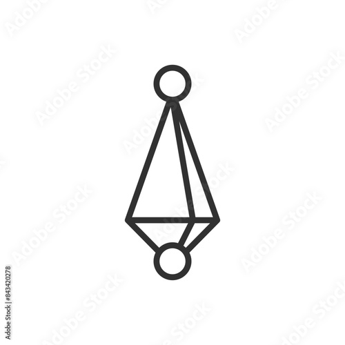 Bone for animation, linear icon, 3d program tool, rigging. Line with editable stroke