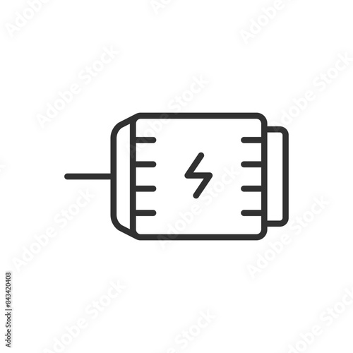 Electric motor, linear icon. Line with editable stroke