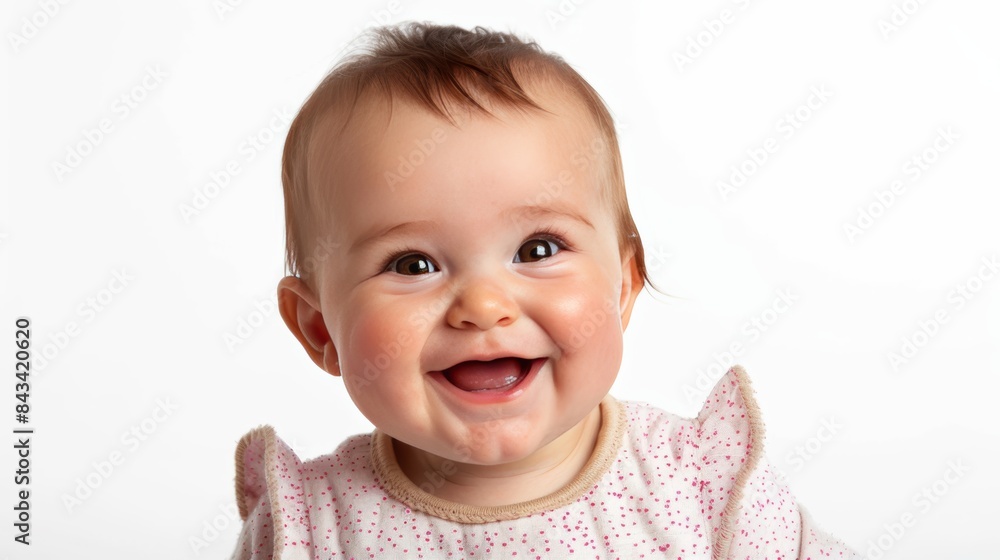 A baby girl giggling with unrestrained happiness, her infectious laughter filling the air. A baby girl giggling with unrestrained happiness, her infectious laughter filling the air.