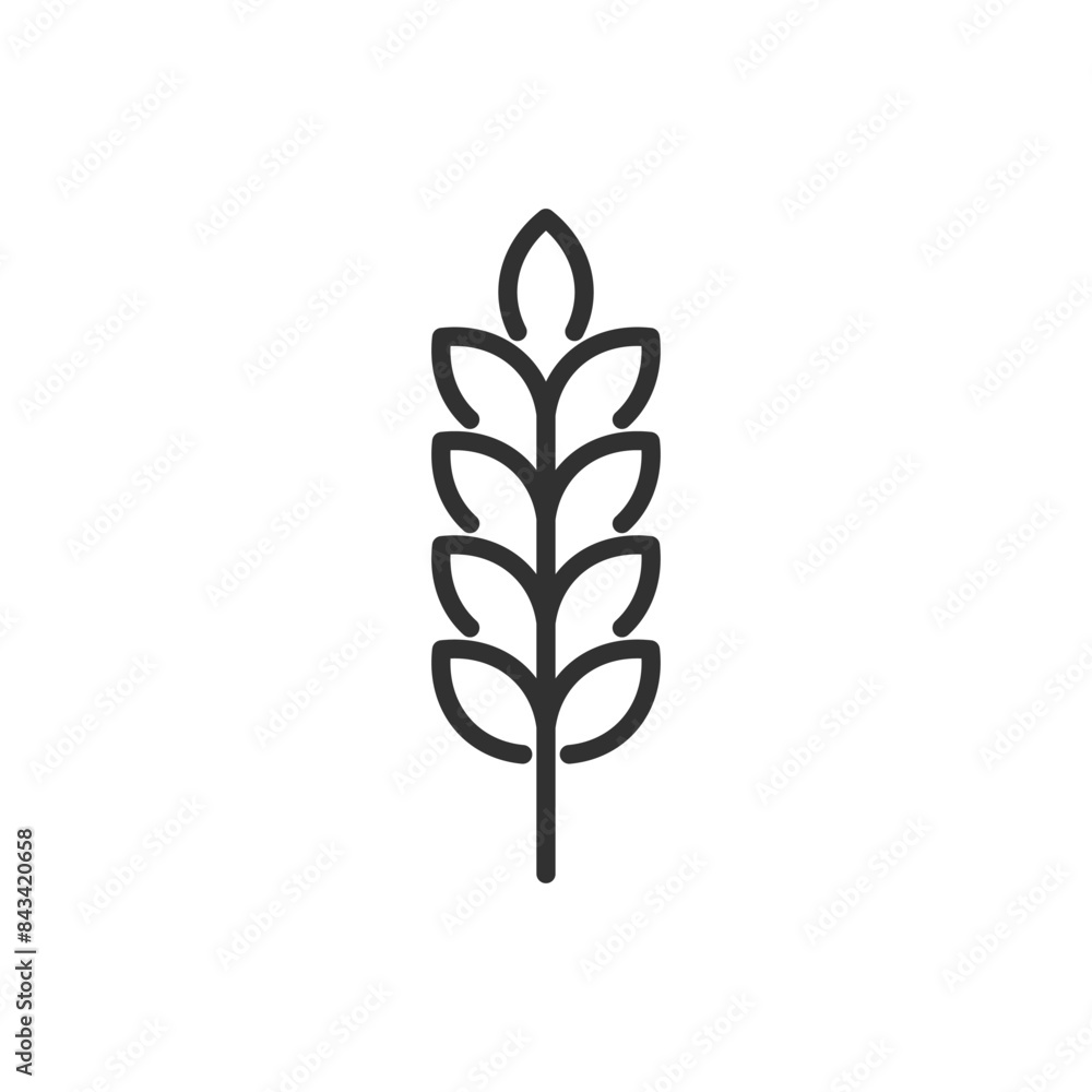 Wheat, linear icon. Line with editable stroke Wheat, linear icon. Line with editable stroke