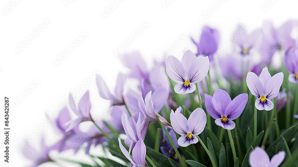 Spring violet flowers on a white background Spring violet flowers on a white background