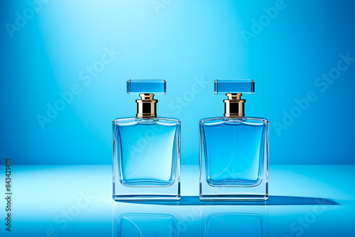 Ai generated image of two perfume bottles photo