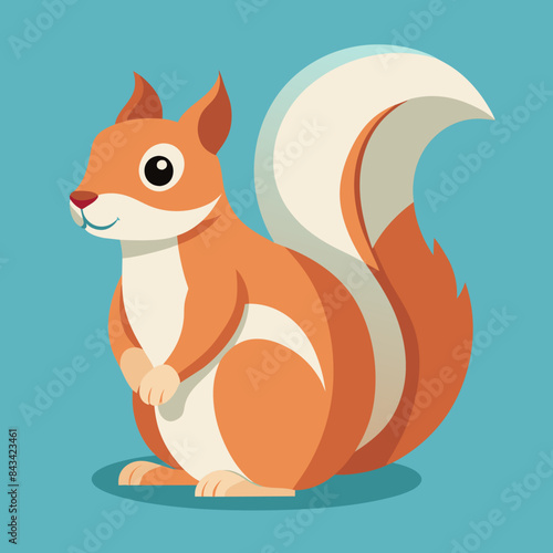 squirrel-with-flat-pastel-color-and-flat-backgroun © VarotChondra
