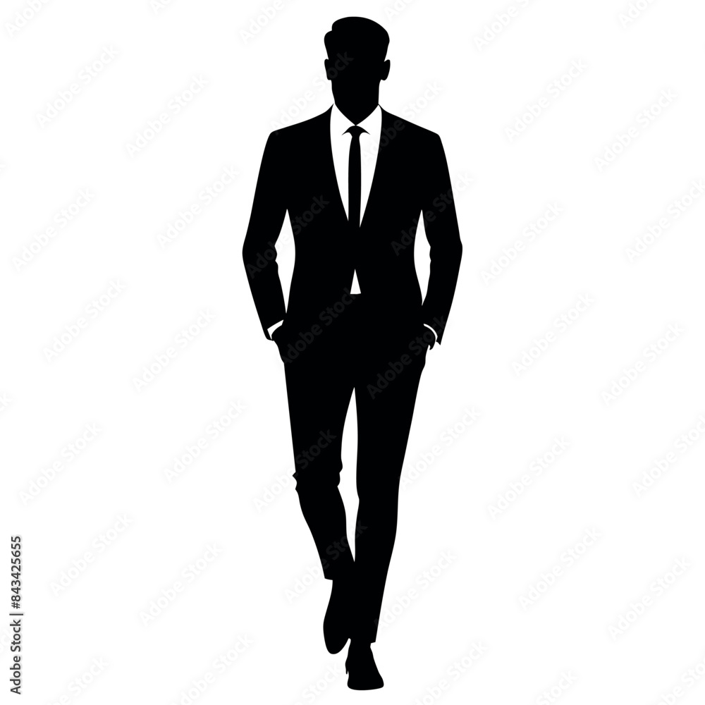 smart and stylish, Businessman walking forward vector silhouette smart and stylish, Businessman walking forward vector silhouette