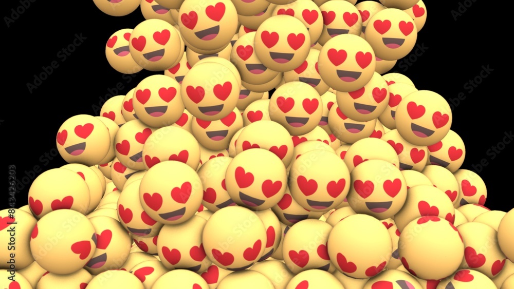 A Sea of Love Emojis.
A digital rendering of a large pile of yellow emojis with heart eyes. The emojis are stacked on top of each other, creating a sense of depth and movement. A Sea of Love Emojis.
A digital rendering of a large pile of yellow emojis with heart eyes. The emojis are stacked on top of each other, creating a sense of depth and movement.