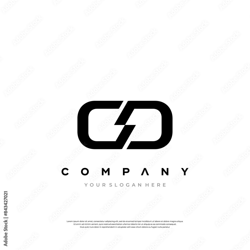 Fototapeta premium Elegant CD Monogram Logo