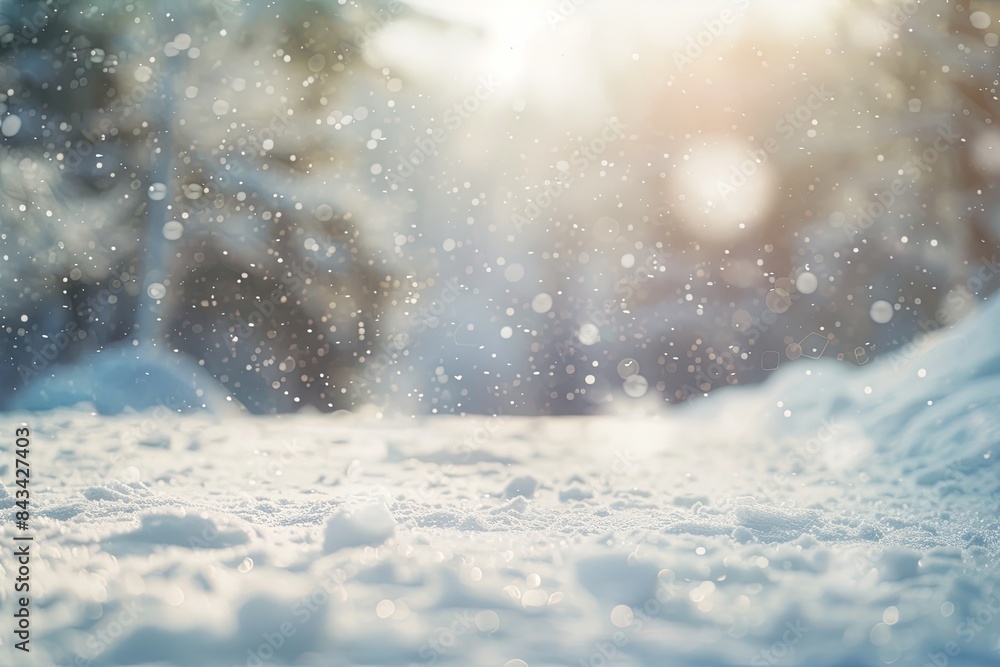 A close-up of a snow-covered field during snowfall, with snowflakes in focus, creates a serene winter scene, capturing the beauty of nature's dance A close-up of a snow-covered field during snowfall, with snowflakes in focus, creates a serene winter scene, capturing the beauty of nature's dance