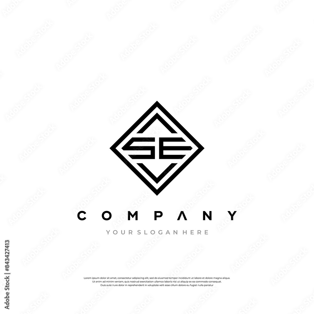 Fototapeta premium Sleek SE Monogram Logo
