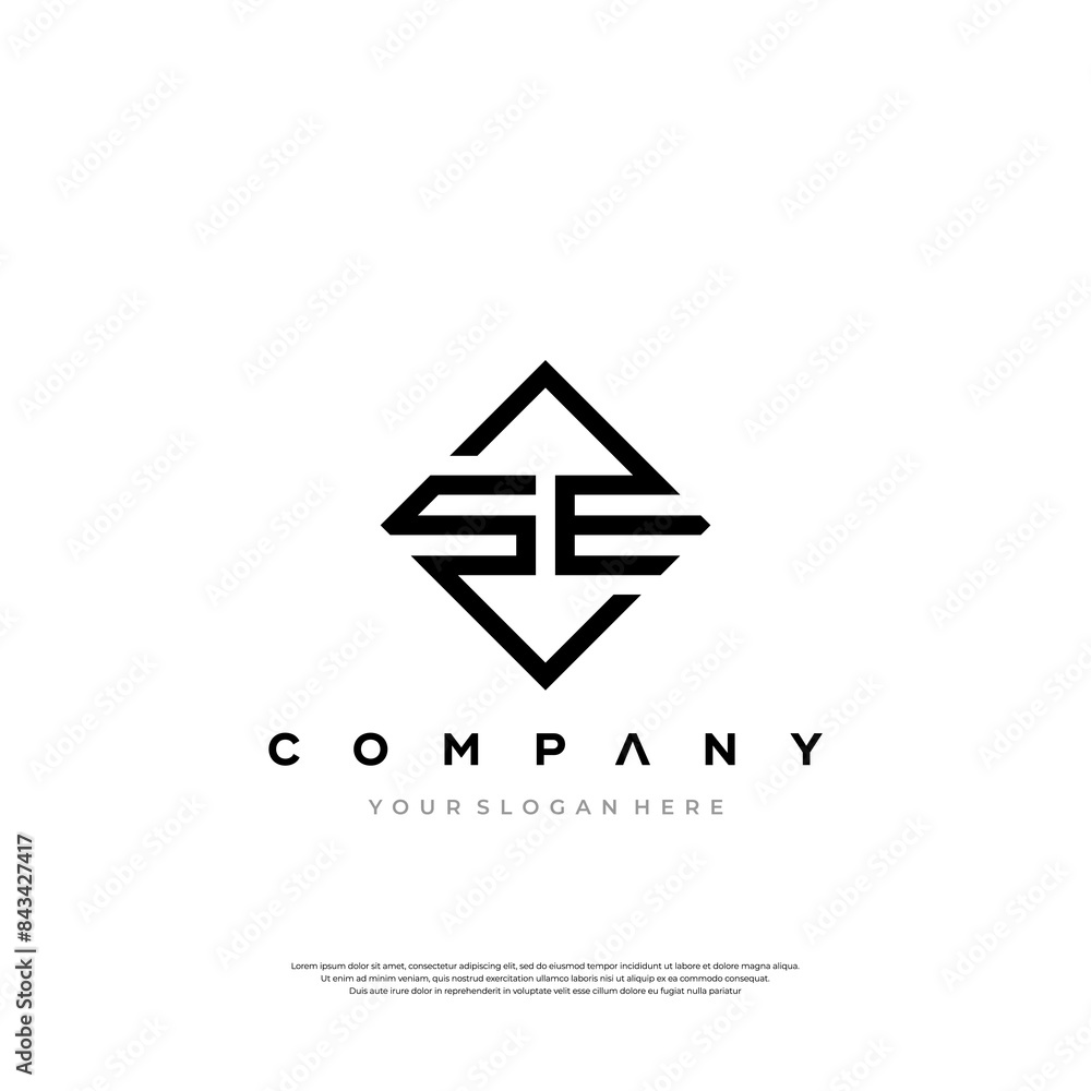Fototapeta premium Symmetrical SE Monogram Logo