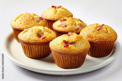 Golden Brown Bacon Corn Muffins with Buttery Orange Glaze