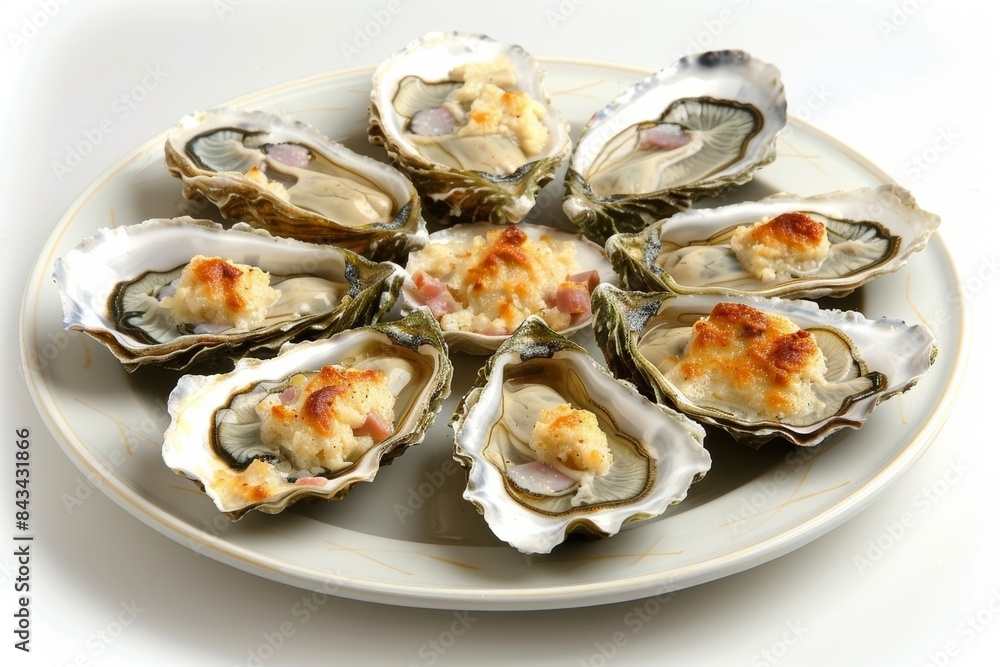 Baked Tasso Butter Oysters with Tasso Ham and Parmesan Baked Tasso Butter Oysters with Tasso Ham and Parmesan