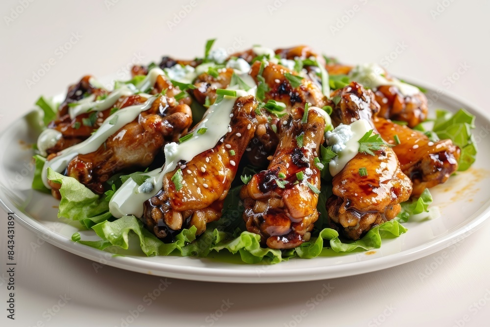 Crispy Baked Teriyaki Chicken Wings with Creamy Blue Cheese Dressing Crispy Baked Teriyaki Chicken Wings with Creamy Blue Cheese Dressing