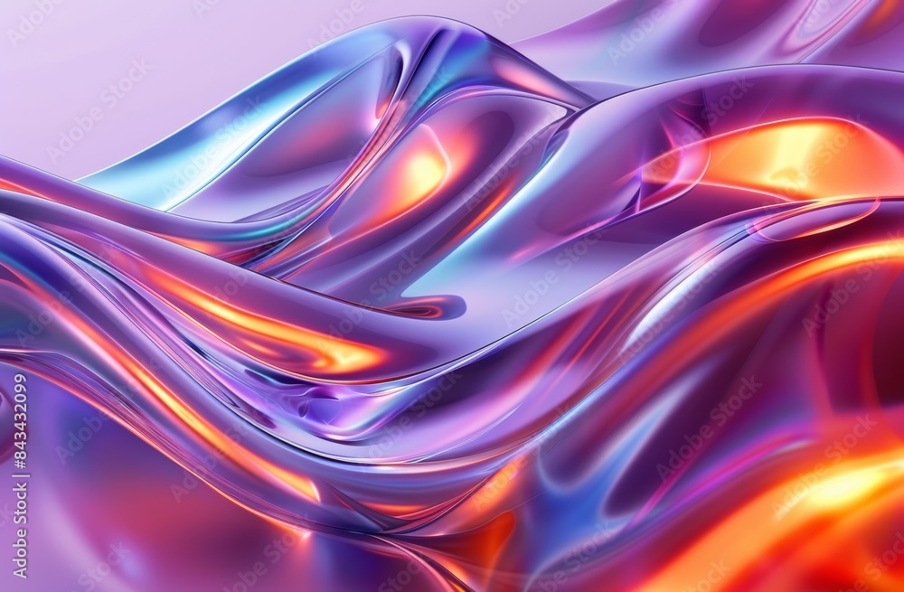 Holographic neon waves with vibrant colors and glossy highlights, dynamic and fluid Holographic neon waves with vibrant colors and glossy highlights, dynamic and fluid