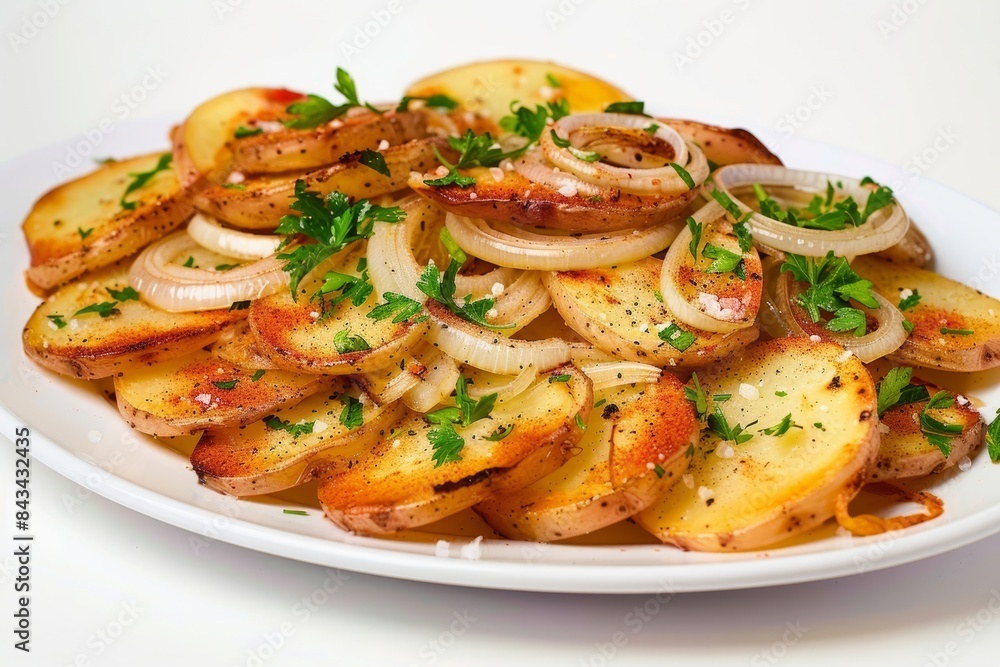 Baked Potatoes and Onions with Crispy and Tender Textures Baked Potatoes and Onions with Crispy and Tender Textures