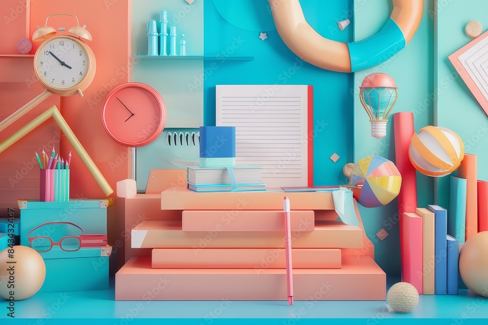 School supplies background. Back to school concept
School supplies background. Back to school concept