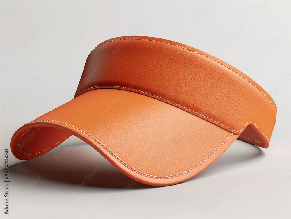 Singular Orange Leather Visor Mockup: Bare Area Visual Singular Orange Leather Visor Mockup: Bare Area Visual