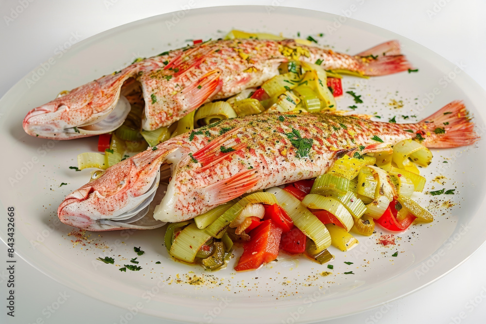 Baked Snapper with Bursting Flavors and Fresh Herbs Garnish Baked Snapper with Bursting Flavors and Fresh Herbs Garnish