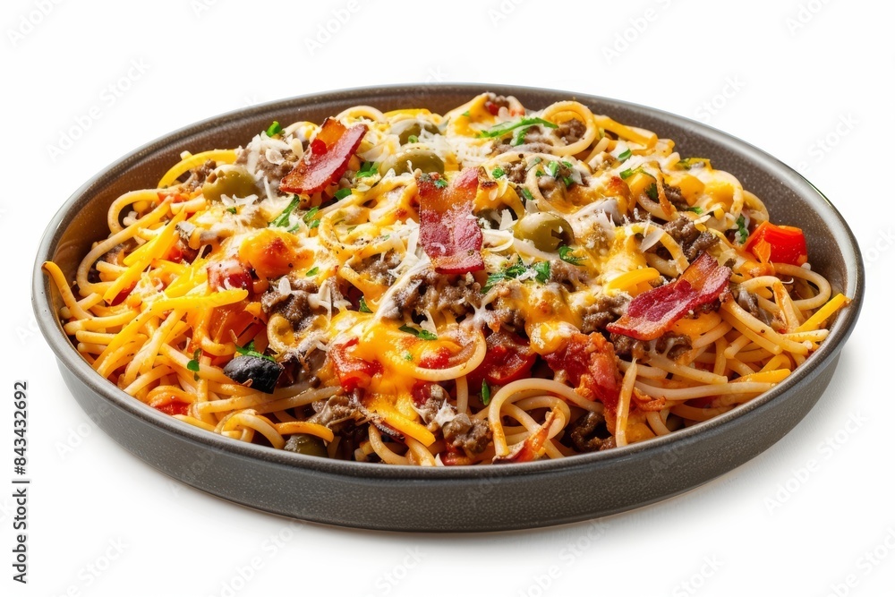 Baked Spaghetti Casserole with Cheddar Cheese and Fresh Herbs Baked Spaghetti Casserole with Cheddar Cheese and Fresh Herbs