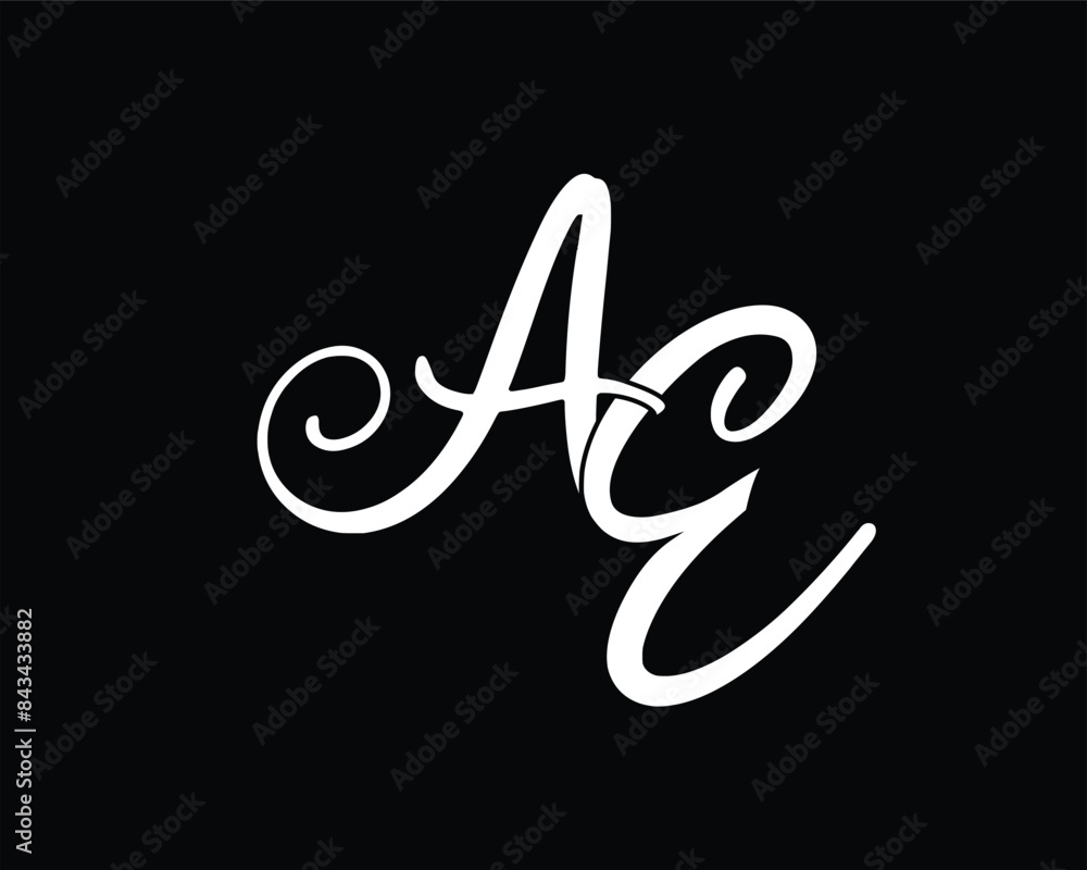 AE vector logo monogram absrtact on balck business initals AE vector logo monogram absrtact on balck business initals