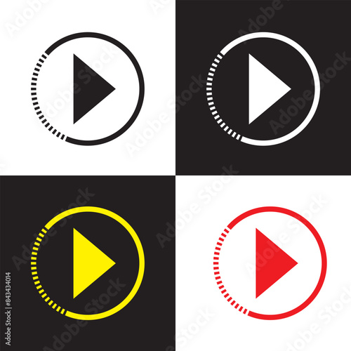 Free Download Set of play buttons icons. Play button. Video audio player. Vector illustration. isolated black and white background. EPS 10 - GFXLoad