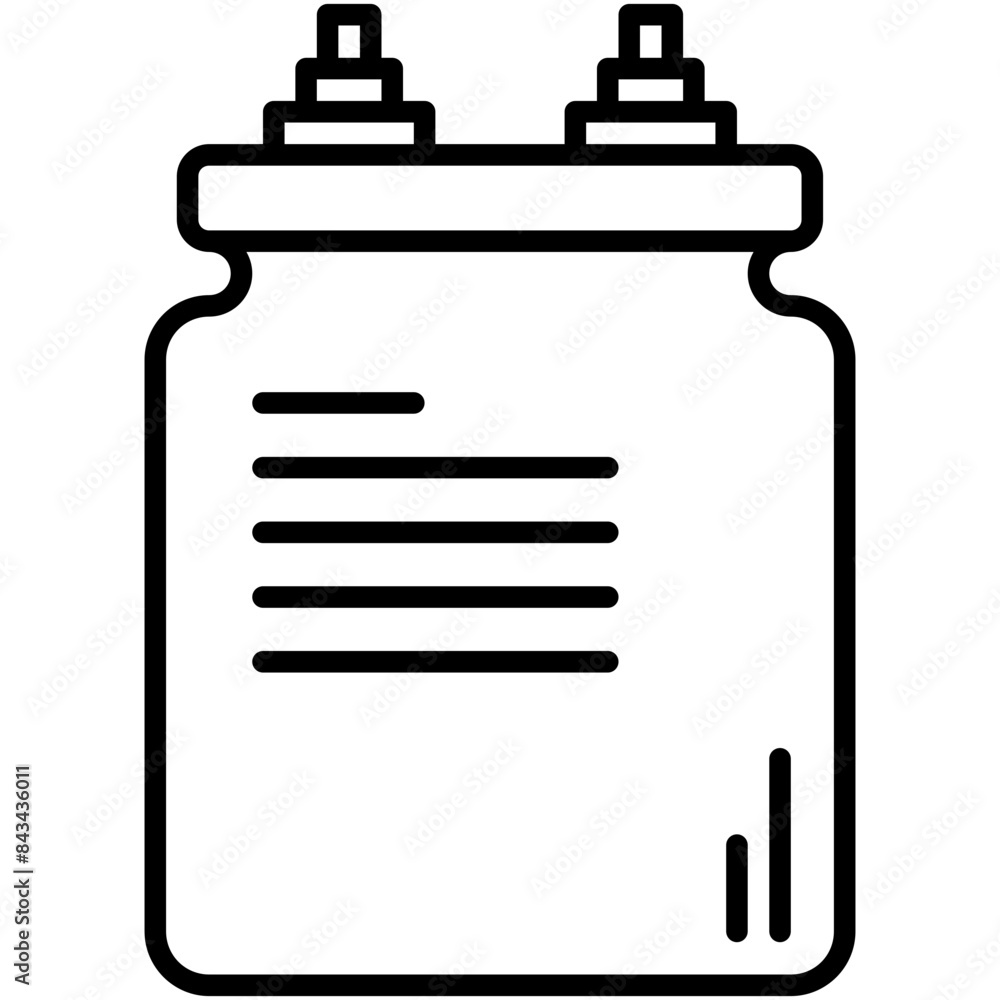 Capacitor Icon. AC Electric Motor Pictogram Graphic Illustration. Isolated Simple Line Icon For Infographic, App and Web Button. Capacitor Icon. AC Electric Motor Pictogram Graphic Illustration. Isolated Simple Line Icon For Infographic, App and Web Button.
