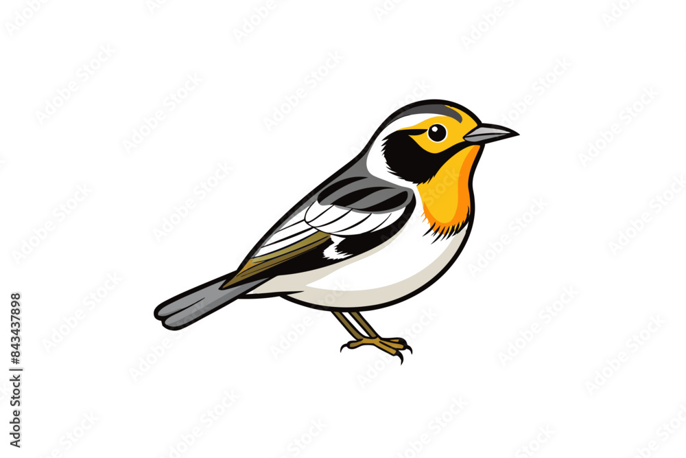 Blackburnian Warbler bird sits icon vector Blackburnian Warbler bird sits icon vector