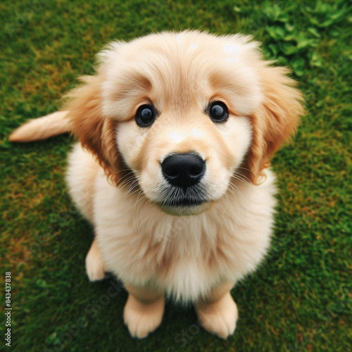 golden retriever puppy on grass