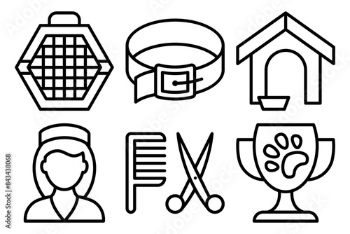 Vet tools. Great for pets, animals etc. Animal pet tools icon. Editable