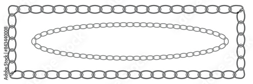 Chrome and Silver Chains on Neutral Background. Chain pattern.