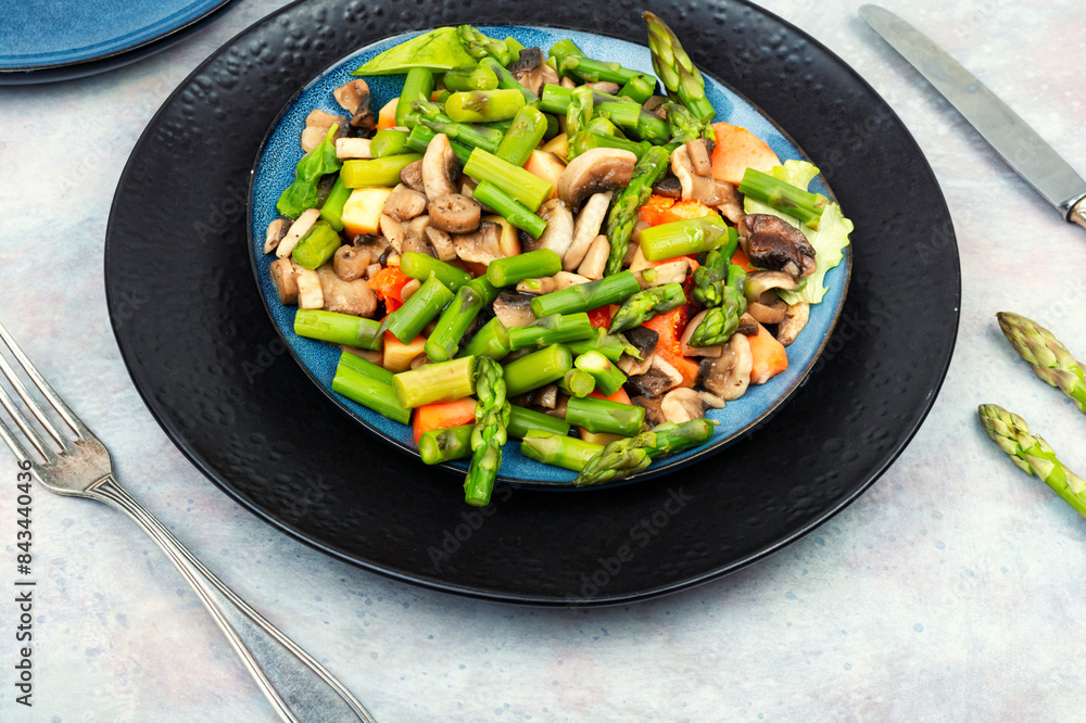 Yummy asparagus and mushroom salad. Yummy asparagus and mushroom salad.