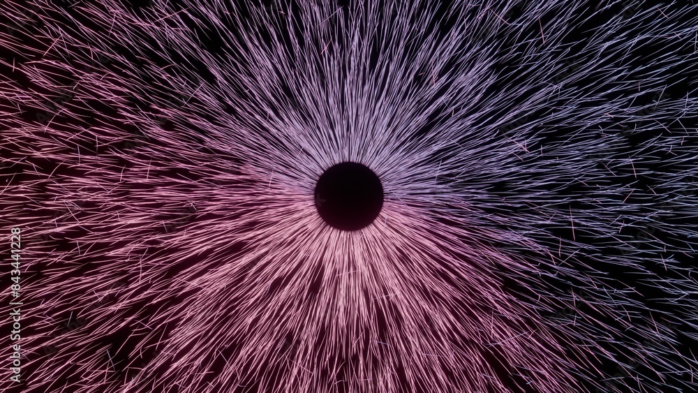 Fototapeta premium Cosmic Radiance: Particle Explosion Art