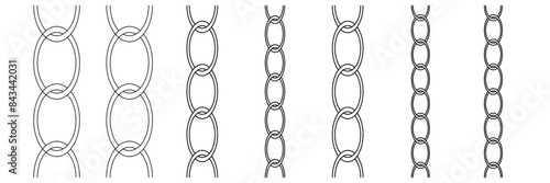 Chrome and Silver Chains on Neutral Background. Chain pattern.