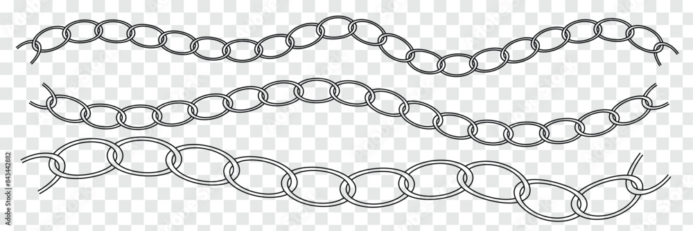 Fototapeta premium 3d image of tangled metal chains. Chain pattern.