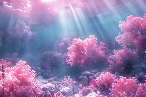 Underwater sea: pink coral reef background © Arham