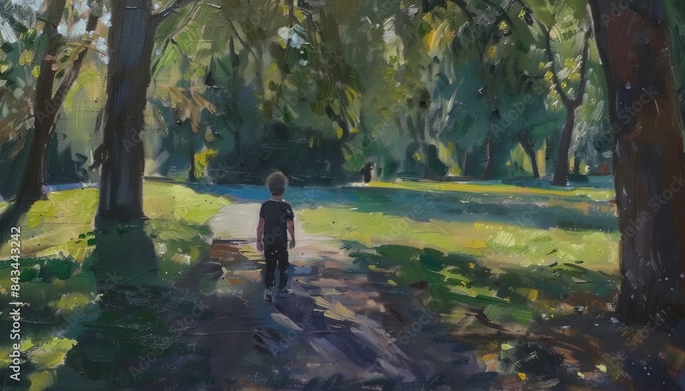 Fototapeta premium Lost Boy: The Mysterious Encounter at Park AR 7:4