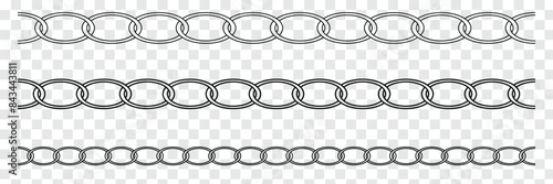 Black chains vector seamless pattern on white background.