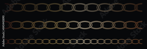Realistic Gold Chain Link on isolated Background. Chain pattern.