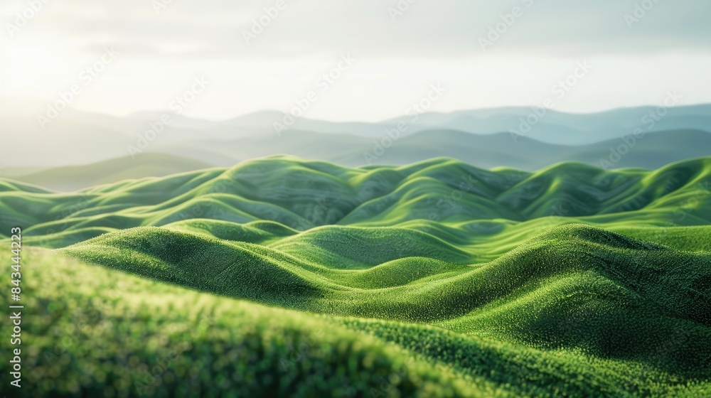 3D landscape background featuring rolling hills and valleys, with a spacious area for text in the foreground. 3D landscape background featuring rolling hills and valleys, with a spacious area for text in the foreground.